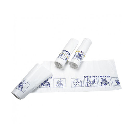 Afbeelding van Afvalzak HDPE 50x60 cm T20 Wit Comfortwaste 50 rol à 10 stuk